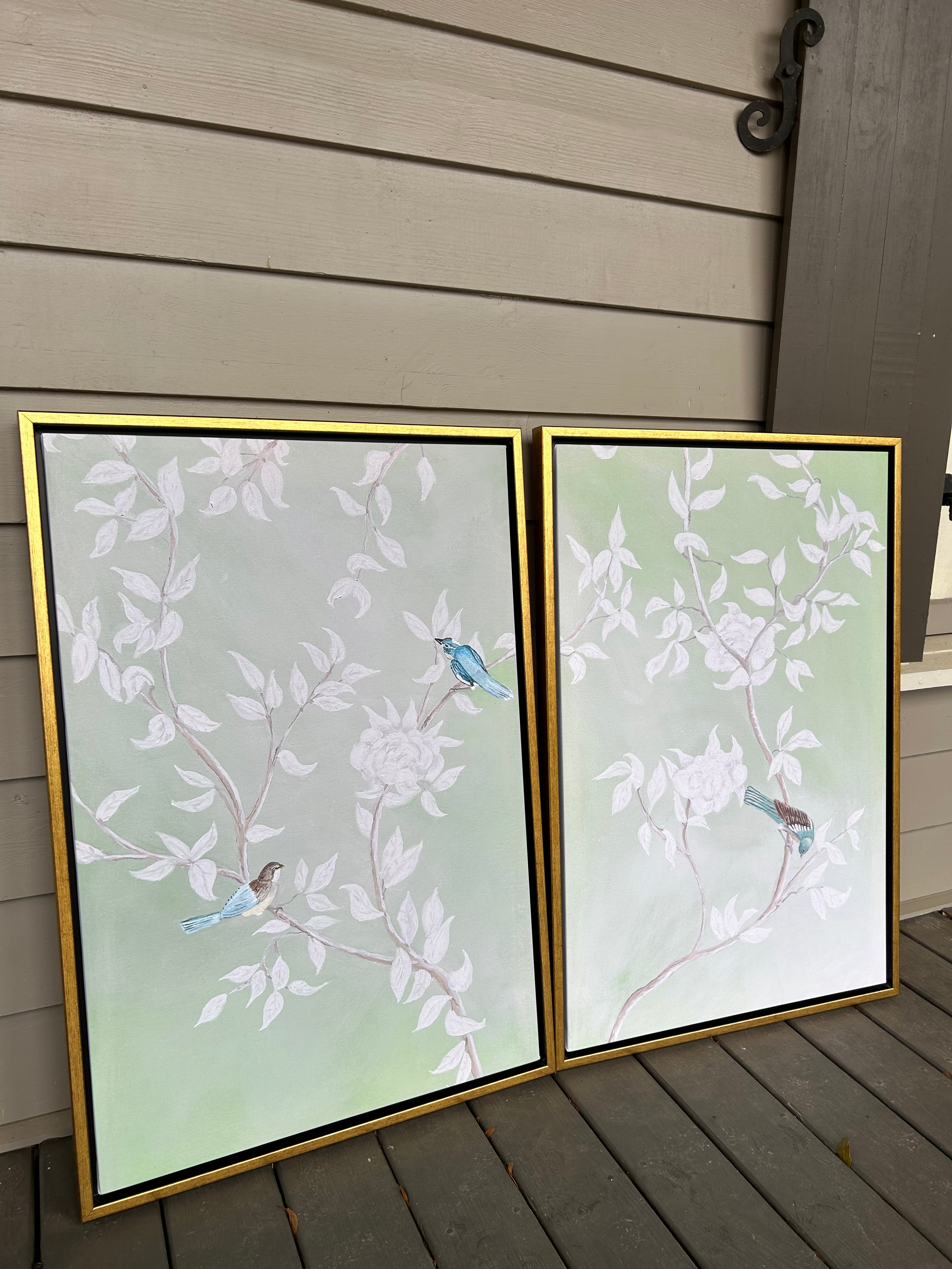 “Chinoiserie Garden in Light Green