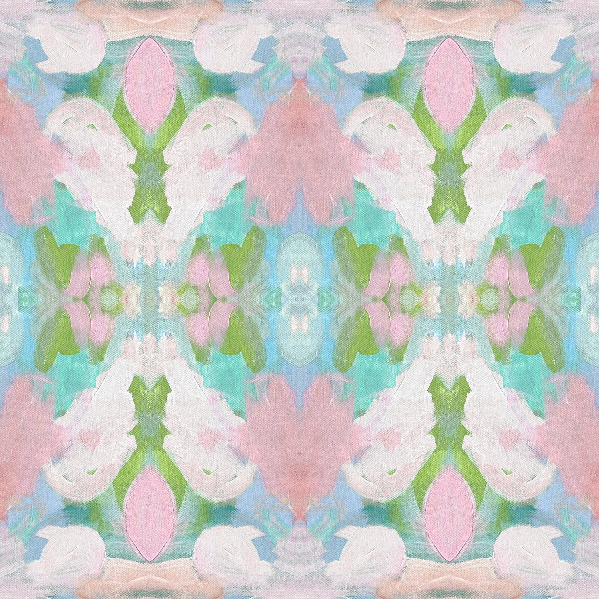 “Mint Tulip” Square Pillow