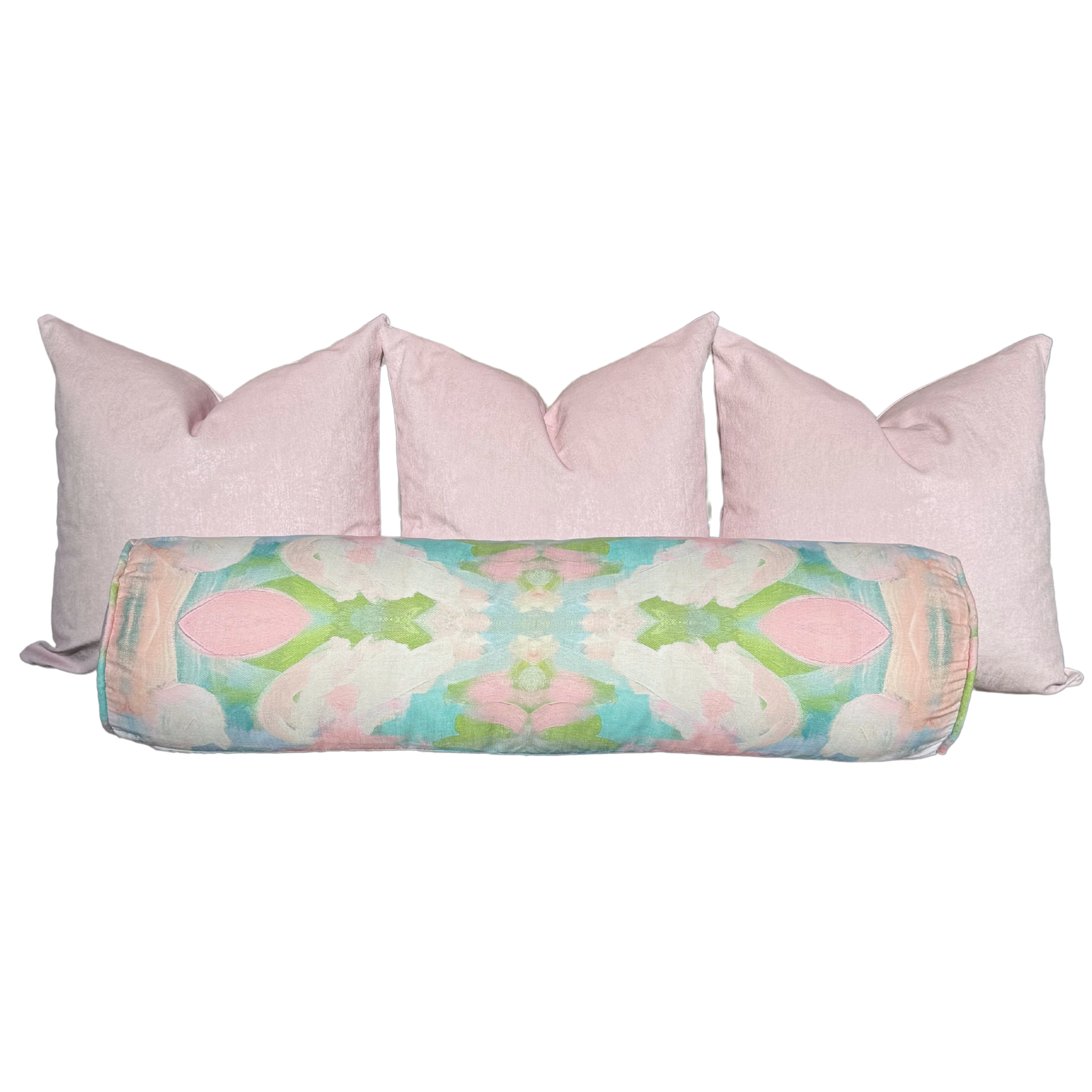 “Mint Tulip” Bolster Pillows