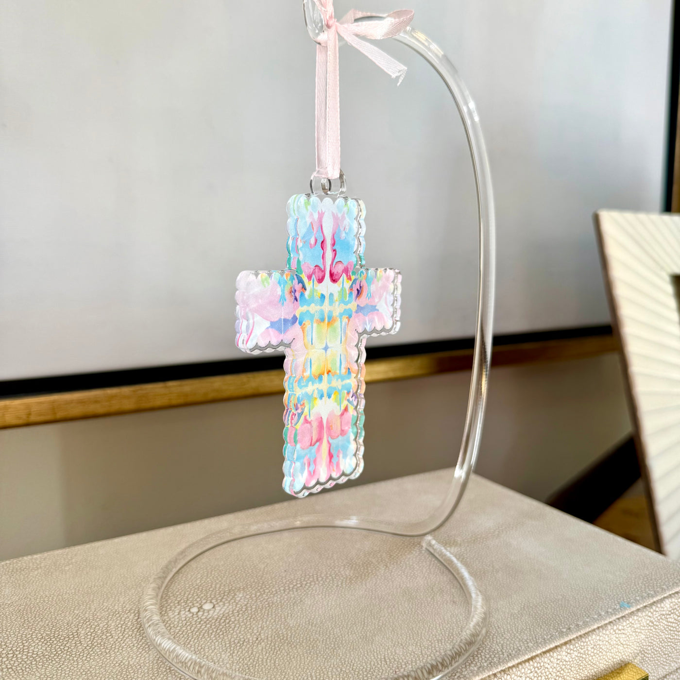 “Kaleidoscope Cross” Acrylic Ornament