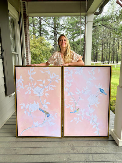 "Chinoiserie Garden in Light Orange”