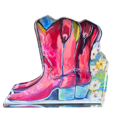 “Head Over Boots in Love” Acrylic Shelfie