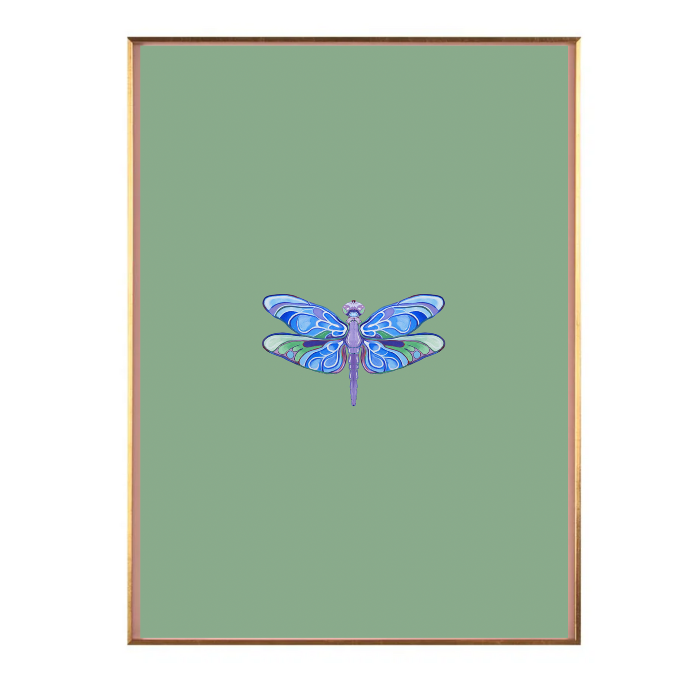 Moss Green Color Block Dragonfly