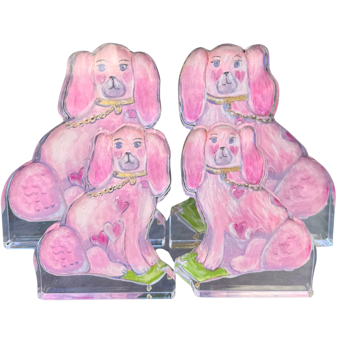Pre Order “Set of 2 For the Love of Dogs in Pink” Acrylic Shelfie