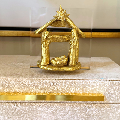“Gold Nativity on Acrylic Block”