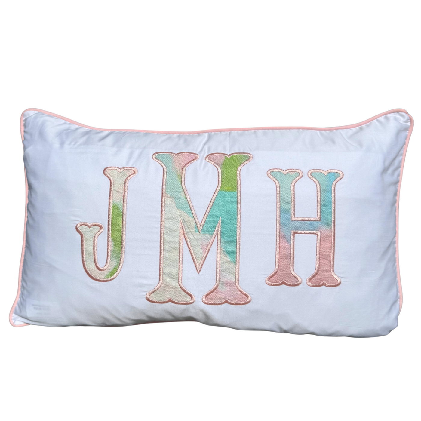 Custom Appliqué Lumbar Pillow