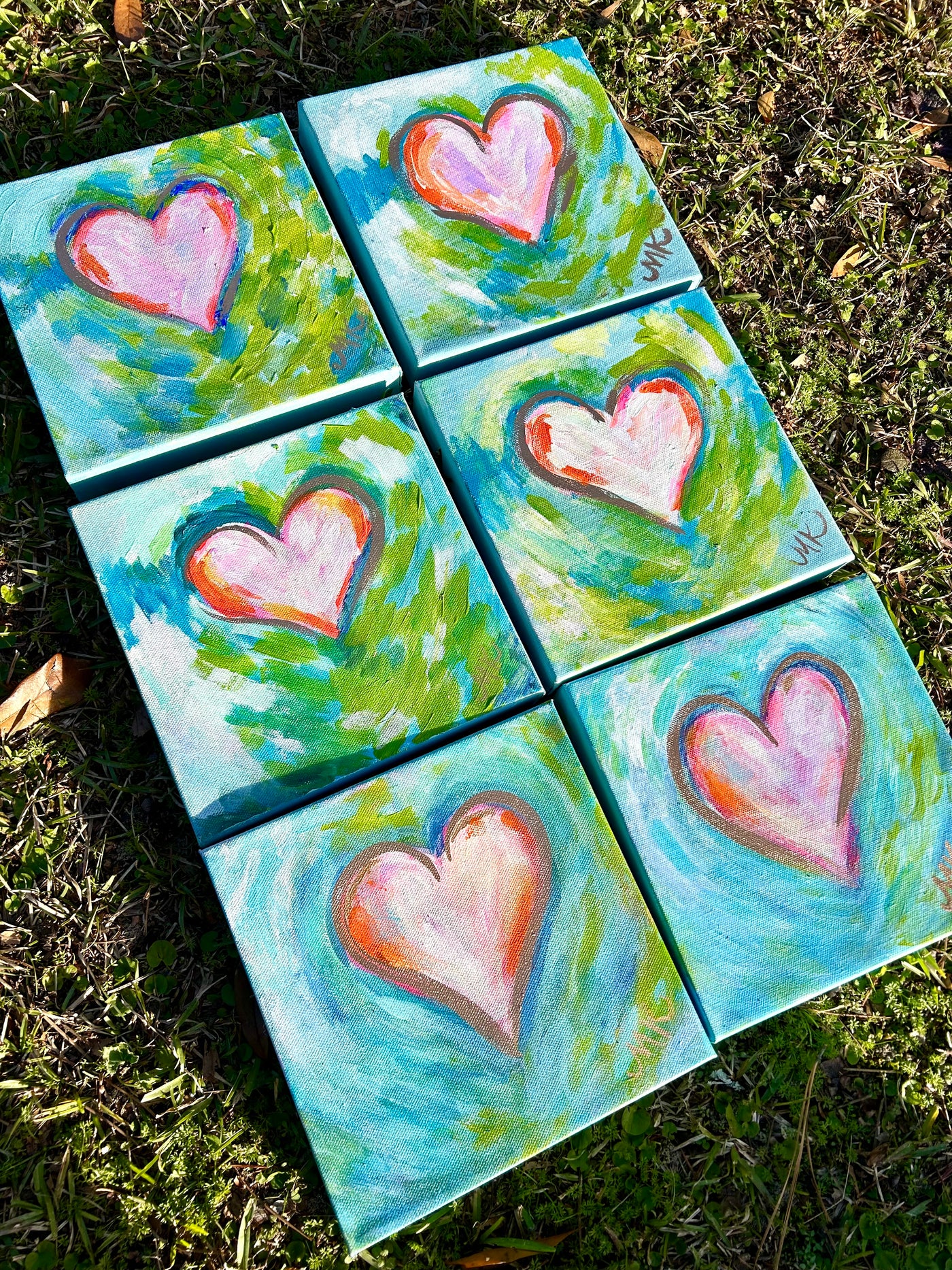 8x8 Gallery Wrapped Hand-Painted Heart