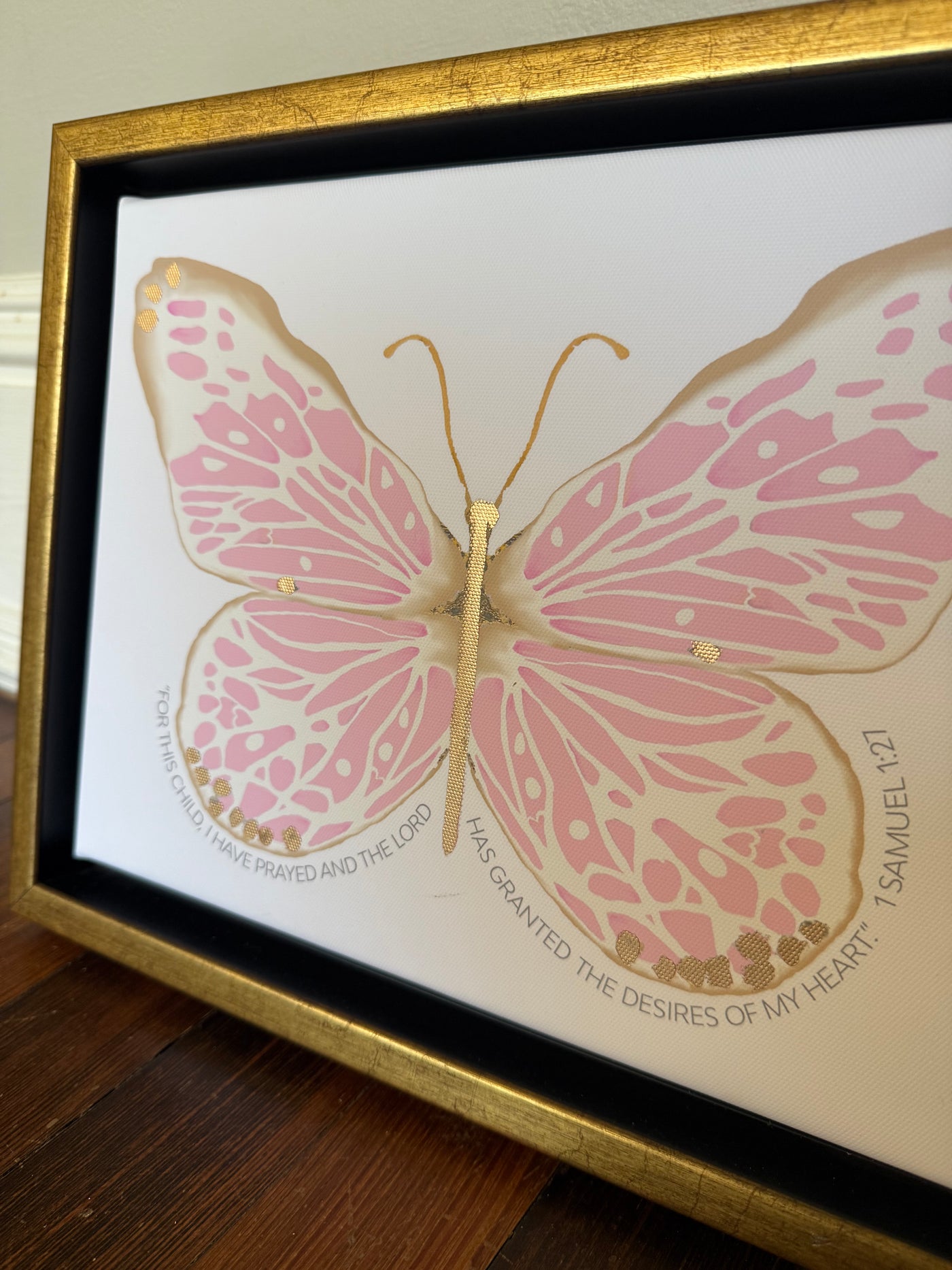 Seconds Sale Mini “Pink/Tan For This Child I Prayed Butterfly”