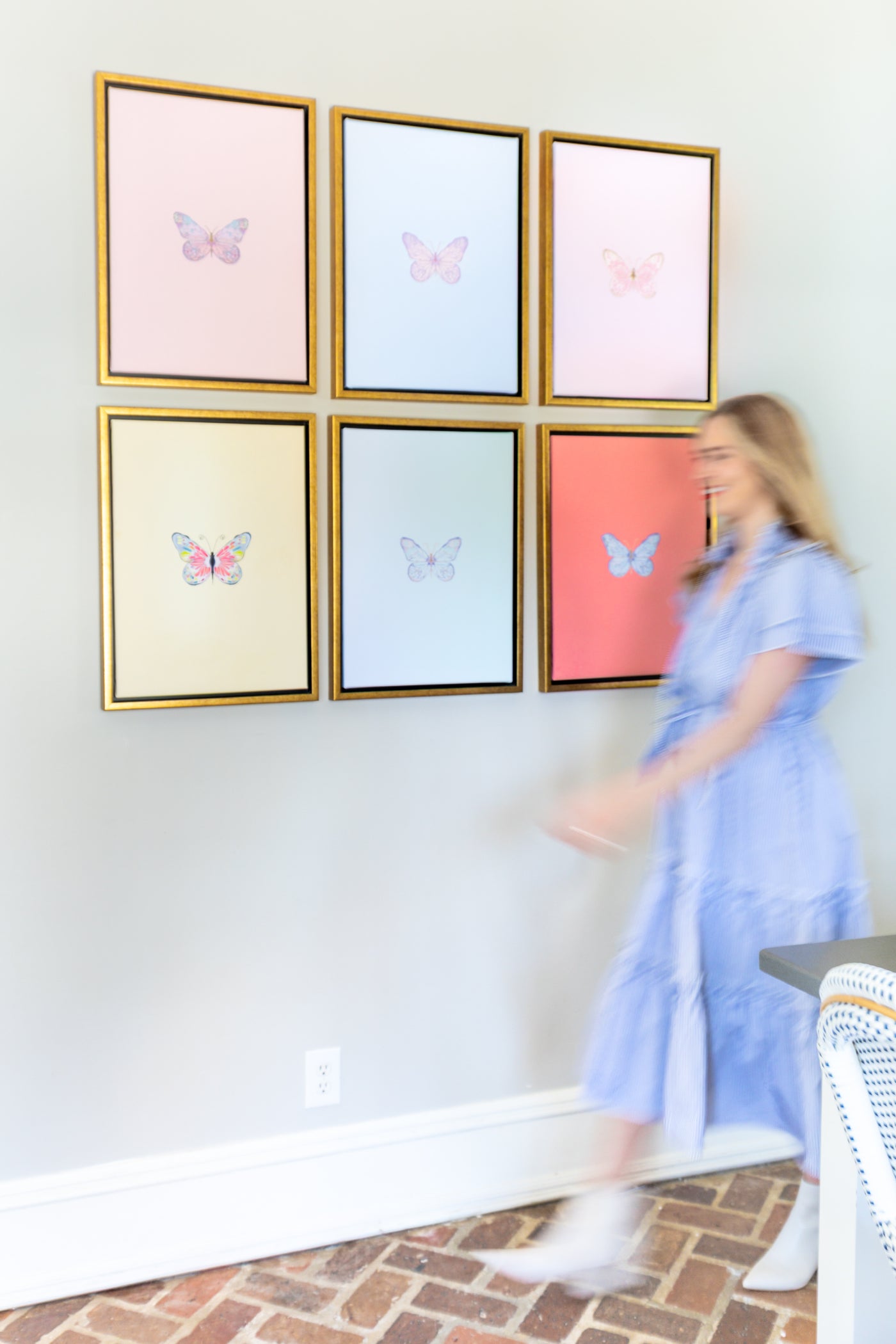 Set of 6 Color Block Butterflies