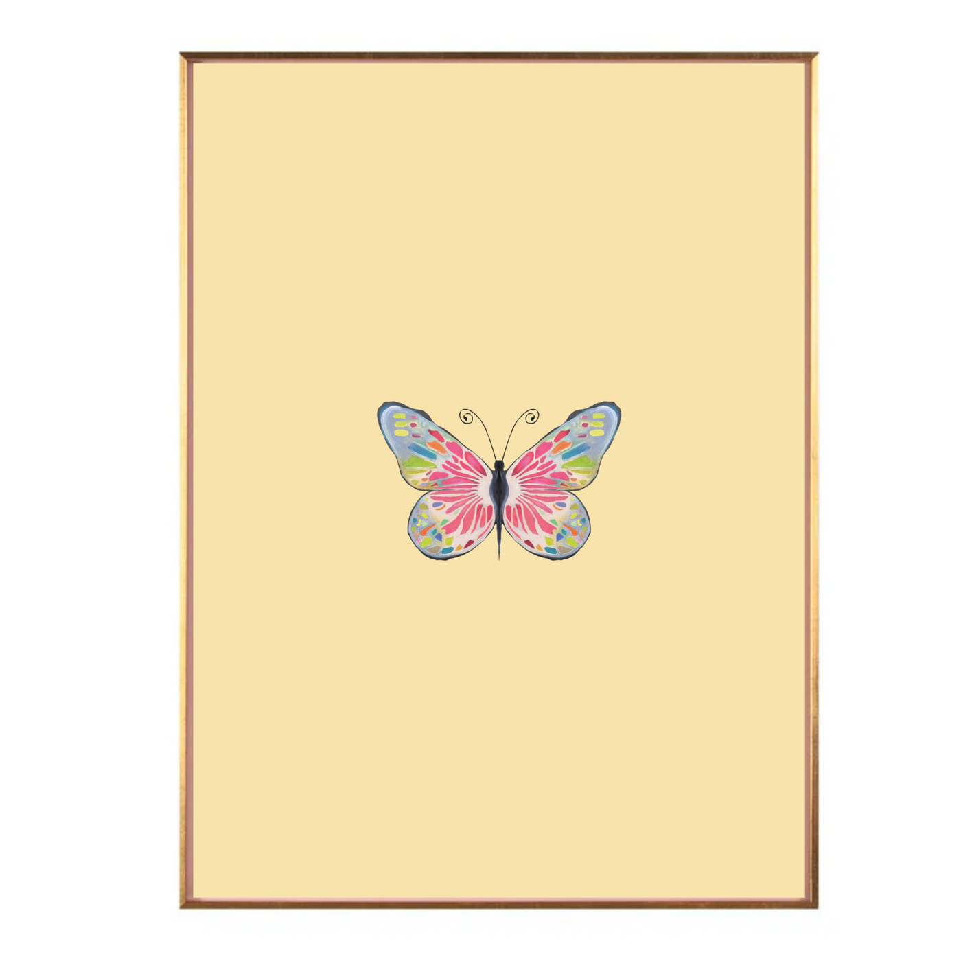 Yellow Color Block Butterfly