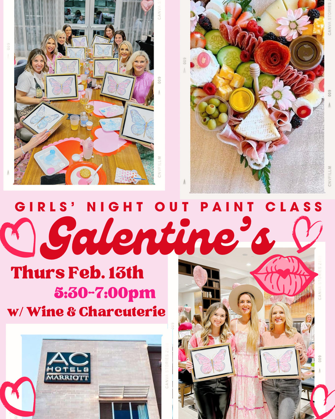 Feb 13th- Galentine's Girls' Night Out Paint Class at AC HOTEL-Ridgeland, MS