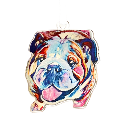 “Happy Bulldog” Acrylic Ornament