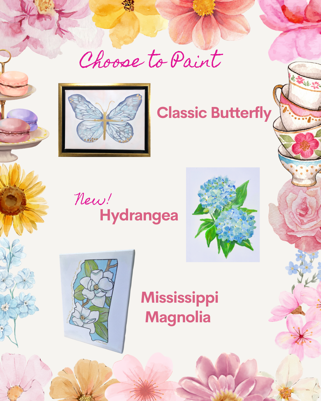 Mothers & Friends Tea & Paint Party May 10th at CW Organics Tea Room-Ridgeland, MS