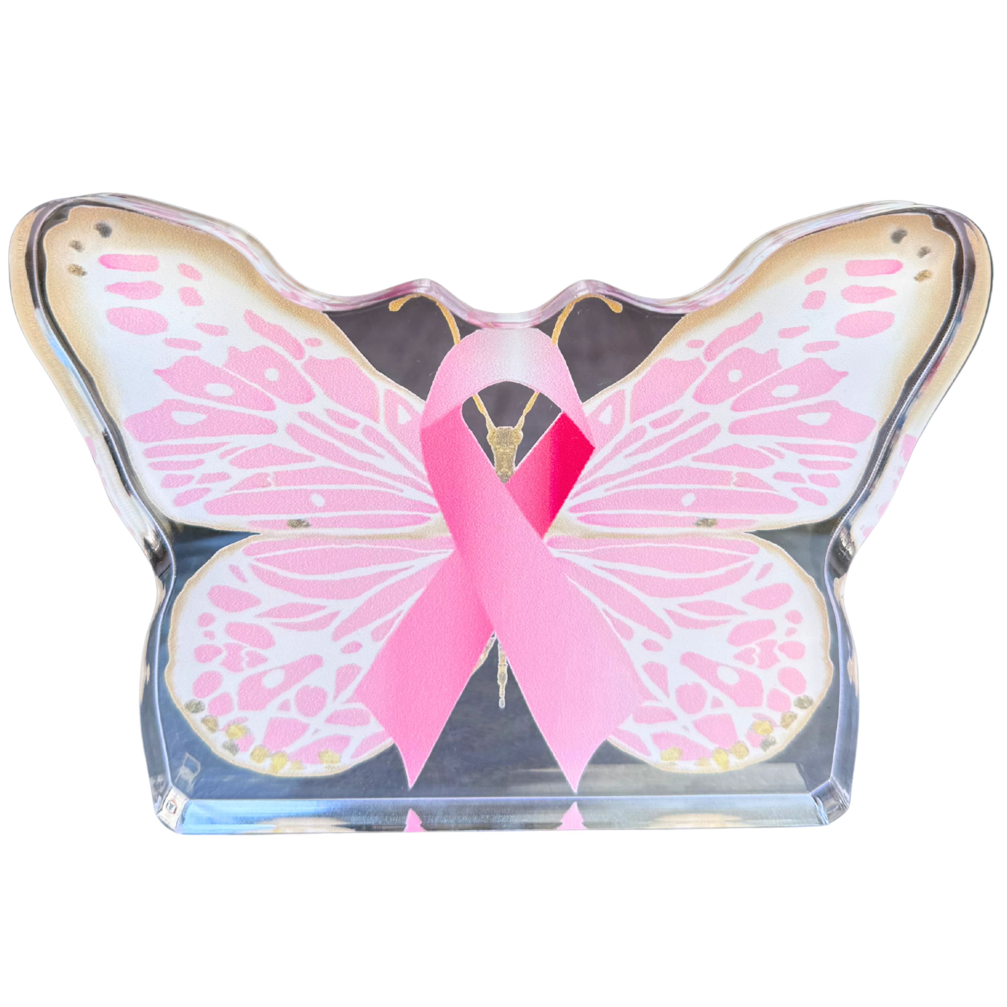 “Breast Cancer Butterfly” Acrylic Shelfie
