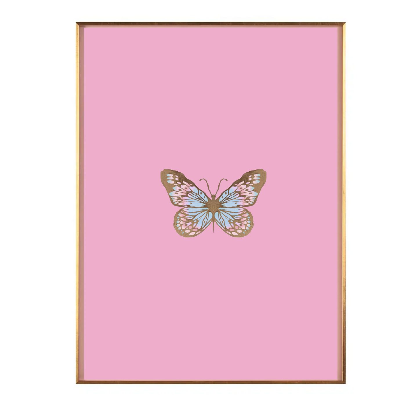 Bubble Gum Pink Color Block Butterfly