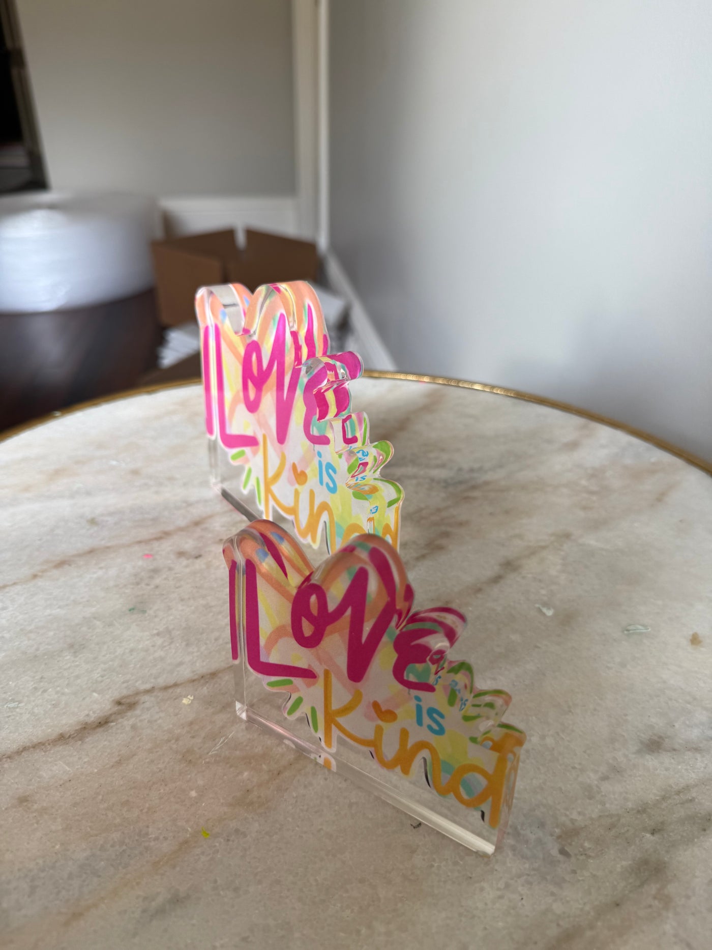 Seconds Sale “Love is Kind” Acrylic Shelfie
