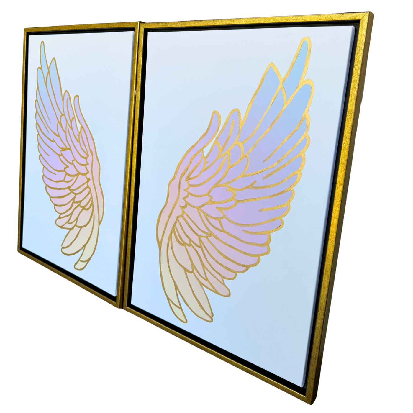 “Rainbow Hand Gilded Gold" Angel Wings