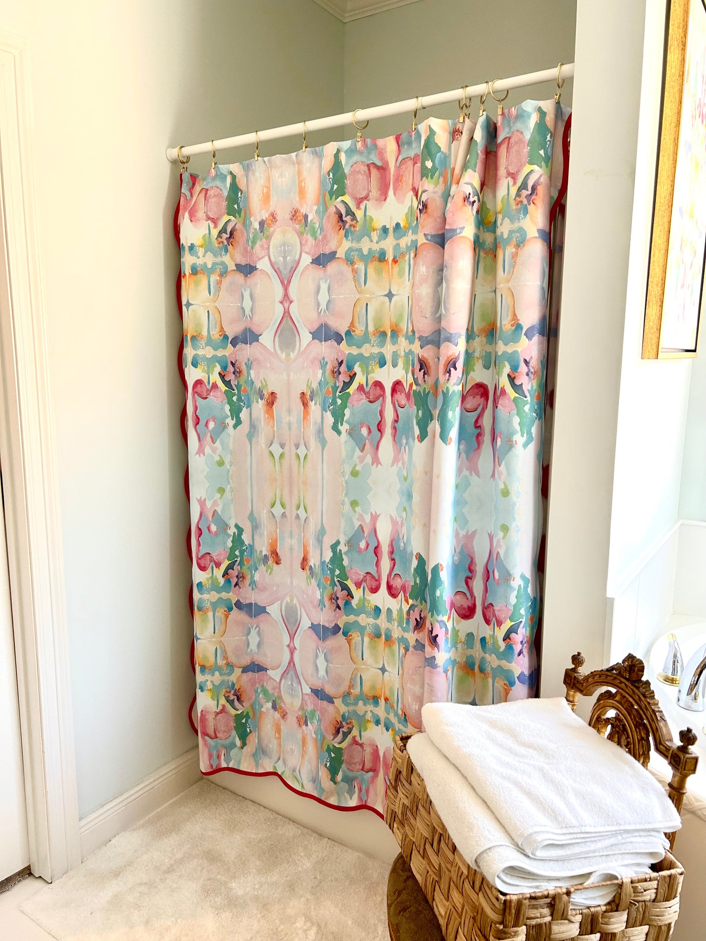 “Kaleidoscope” Scalloped Shower Curtain