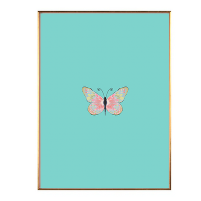 Teal Color Block Butterfly