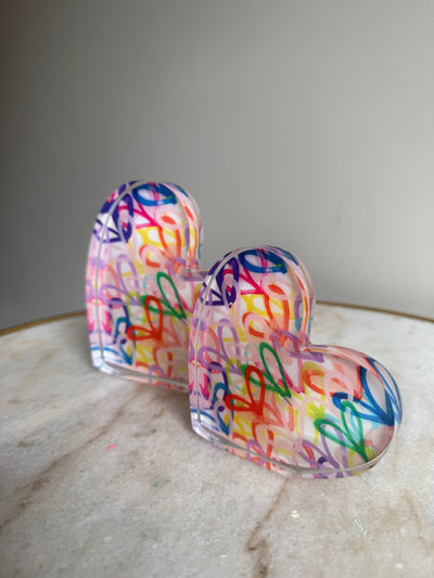 Seconds Sale “Sideways Heart with Hearts” Acrylic Shelfie