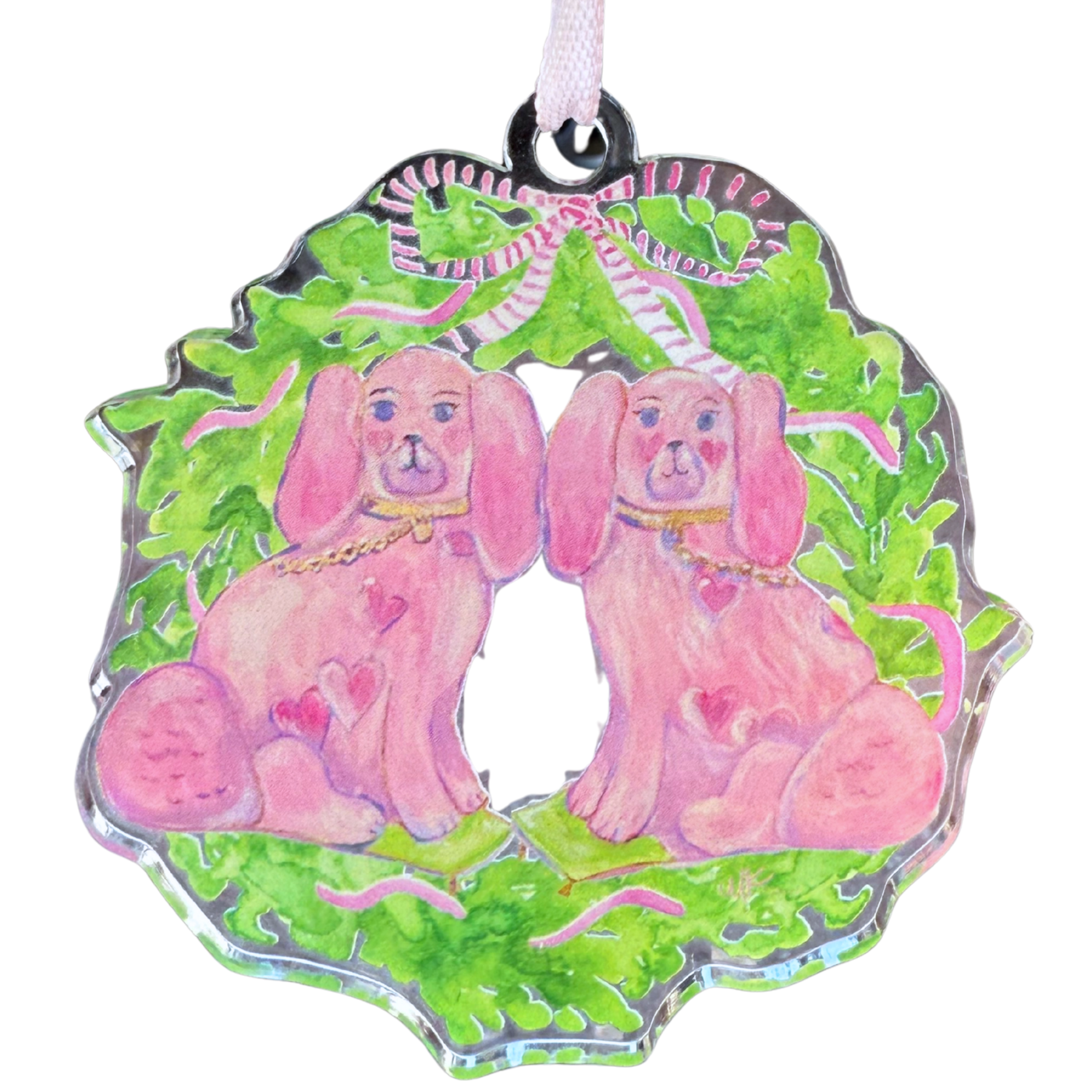 Pre Order “For The Love of Dogs in Pink” Acrylic Ornament