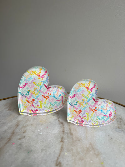 Seconds Sale “Sideways Heart with Love” Acrylic Shelfie