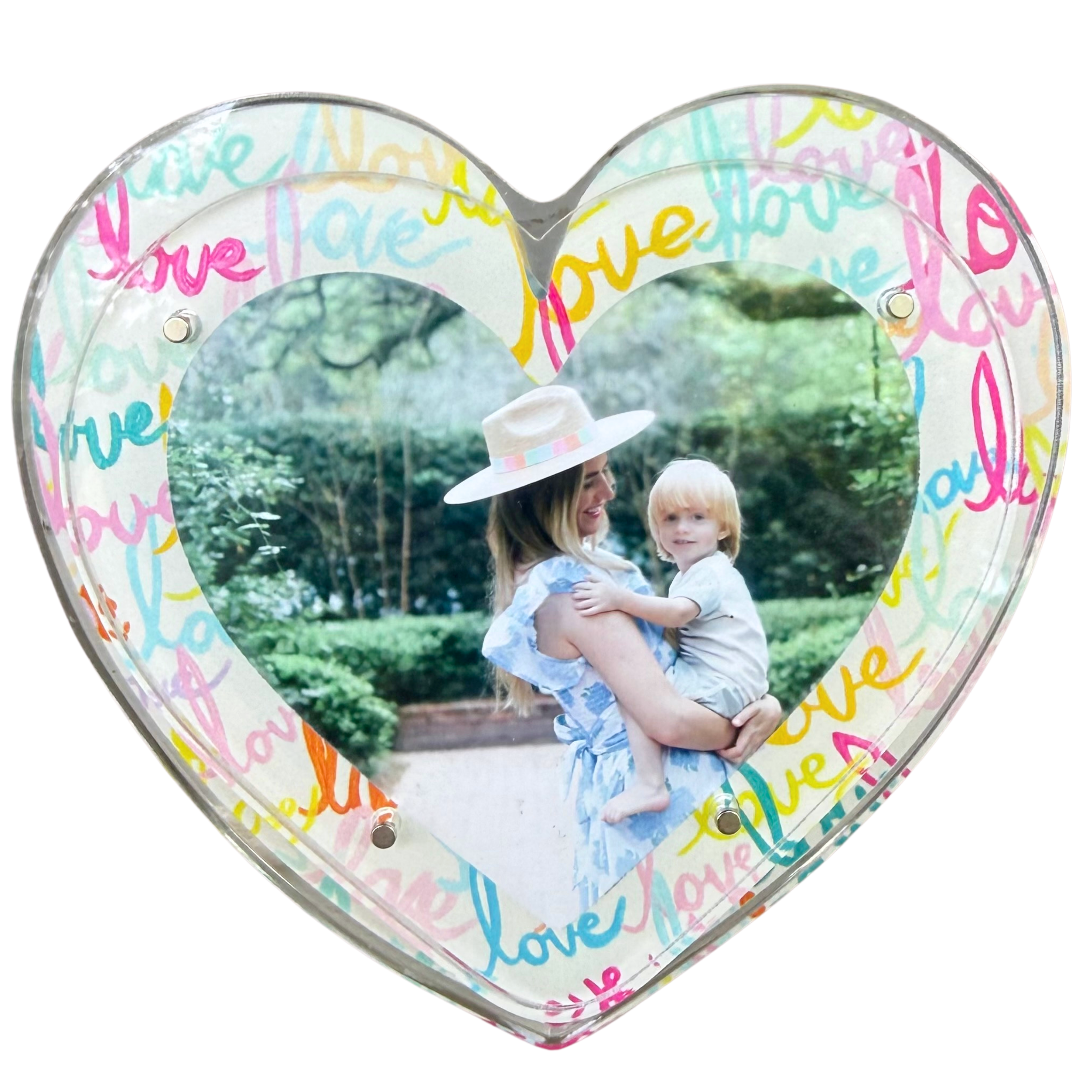 “Heart with Love” Acrylic Magnetic Photo Frame