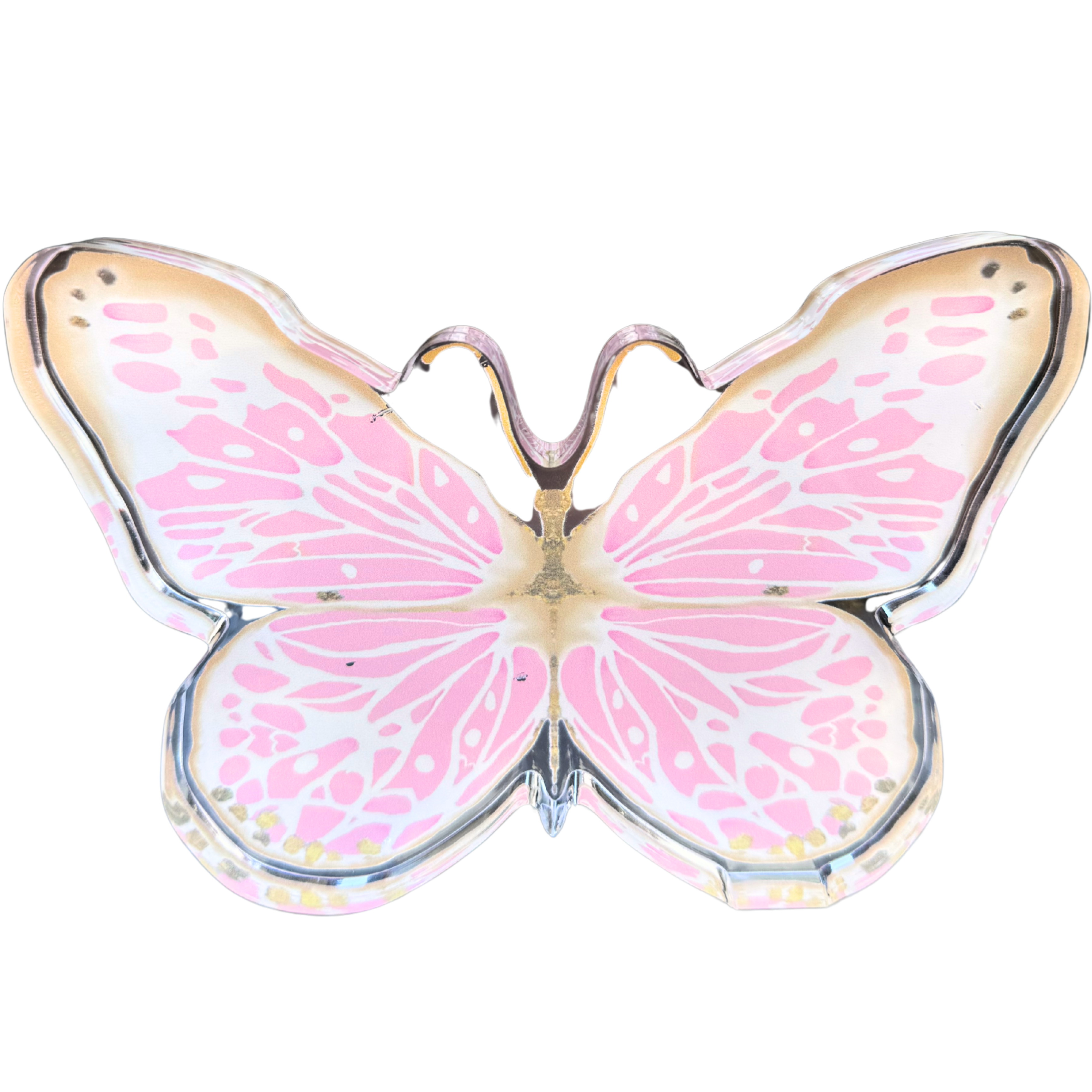 “Pink/Tan Butterfly” Acrylic Shelfie
