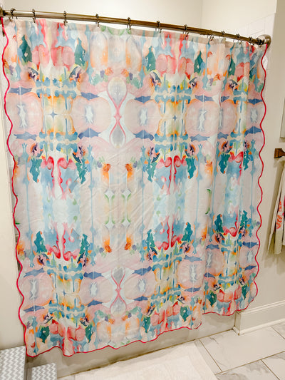 Kaleidoscope Scalloped Shower Curtain