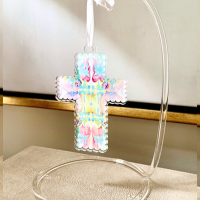“Kaleidoscope Cross” Acrylic Ornament
