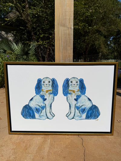Sample SALE “For the Love of Dogs Double in Blue”