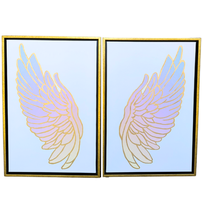 “Rainbow Hand Gilded Gold" Angel Wings