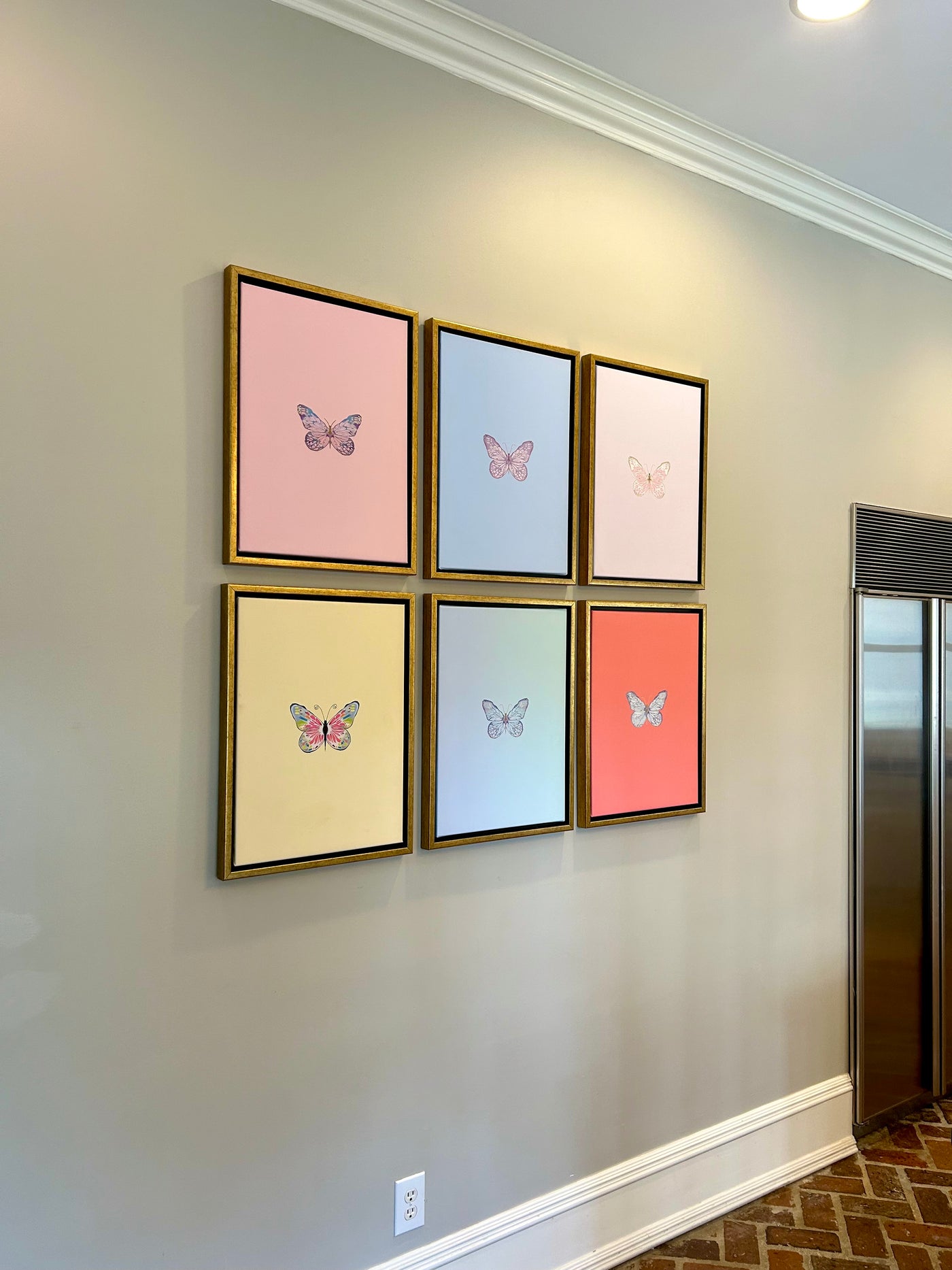 Set of 6 Color Block Butterflies