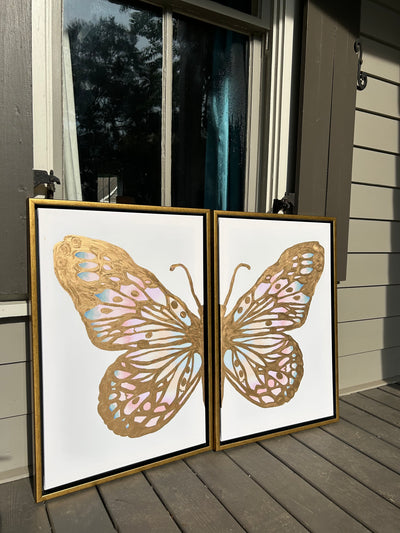 "Rainbow Hand Gilded Gold" Butterfly