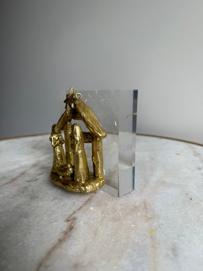 SECONDS SALE “Gold Nativity on Acrylic Block”