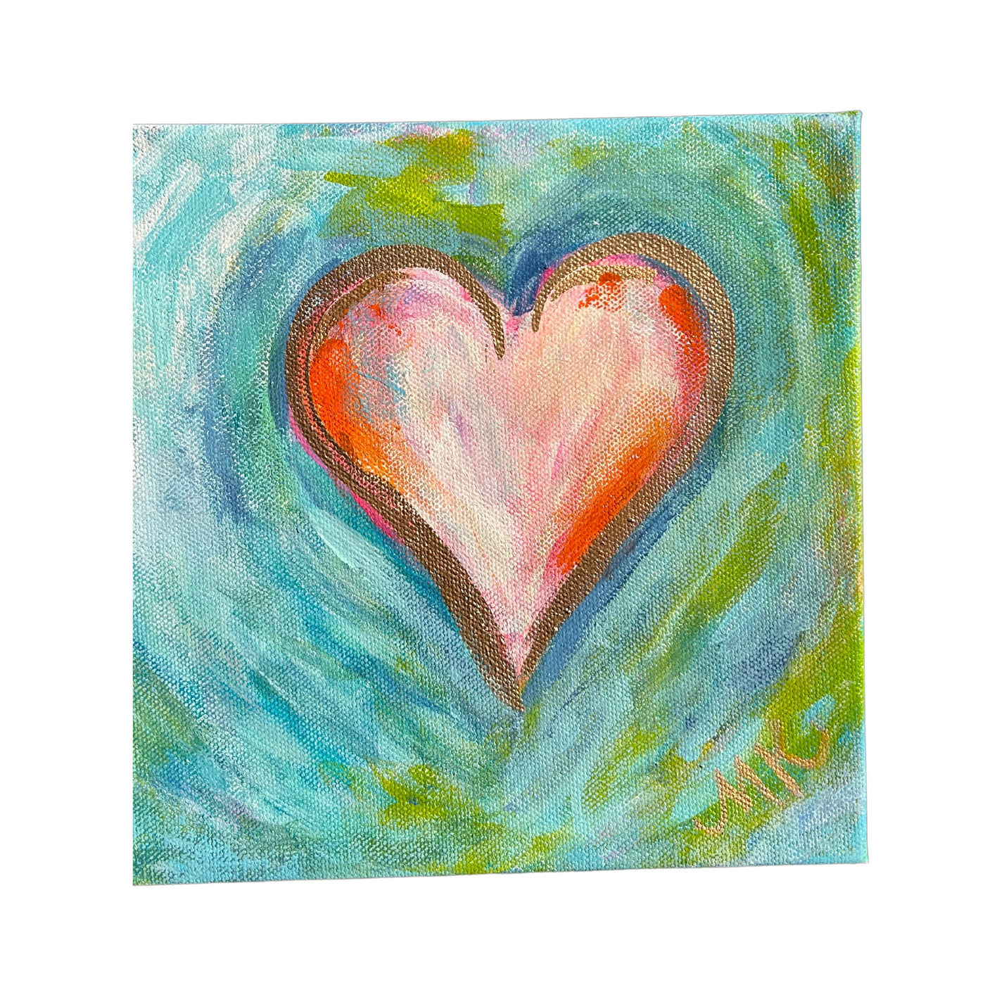 8x8 Gallery Wrapped Hand-Painted Heart