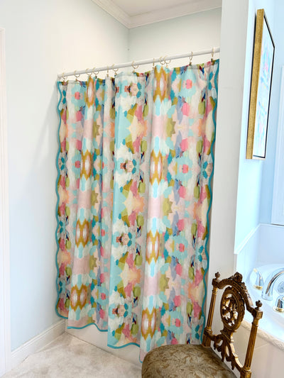 “Spring Fever” Scalloped Shower Curtain