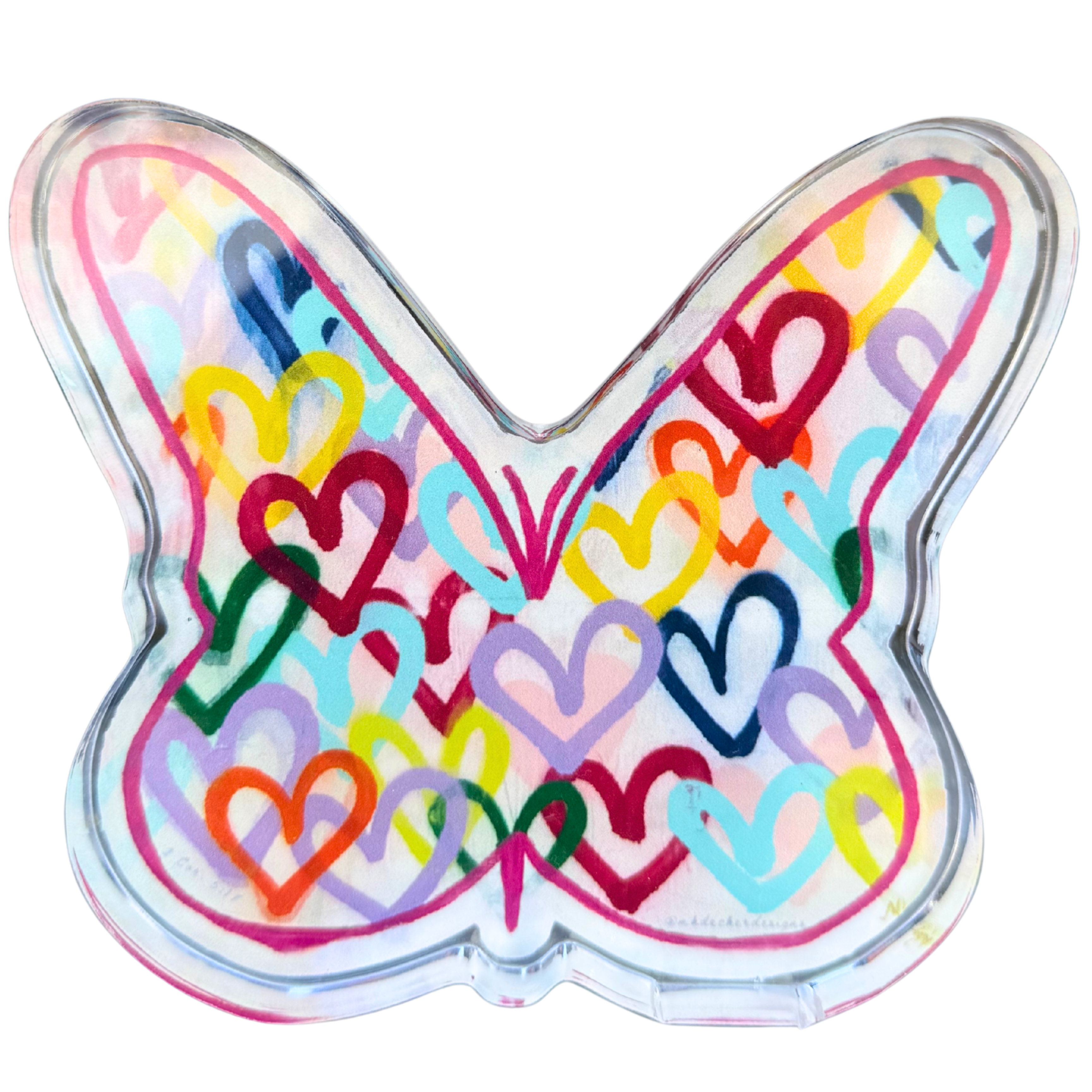 “Rainbow Heart Butterfly” Acrylic Shelfie