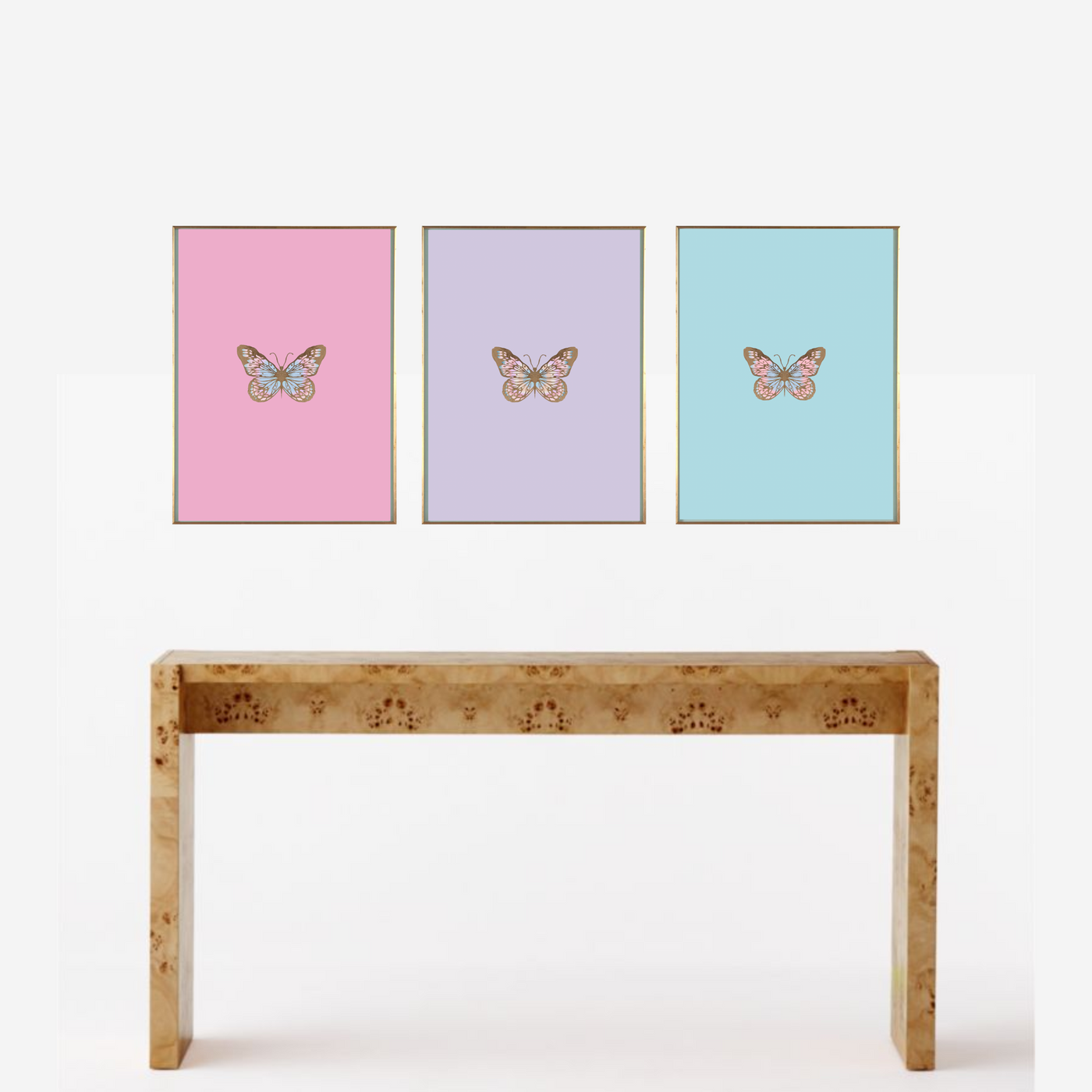 Set of 3 Color Block Butterflies