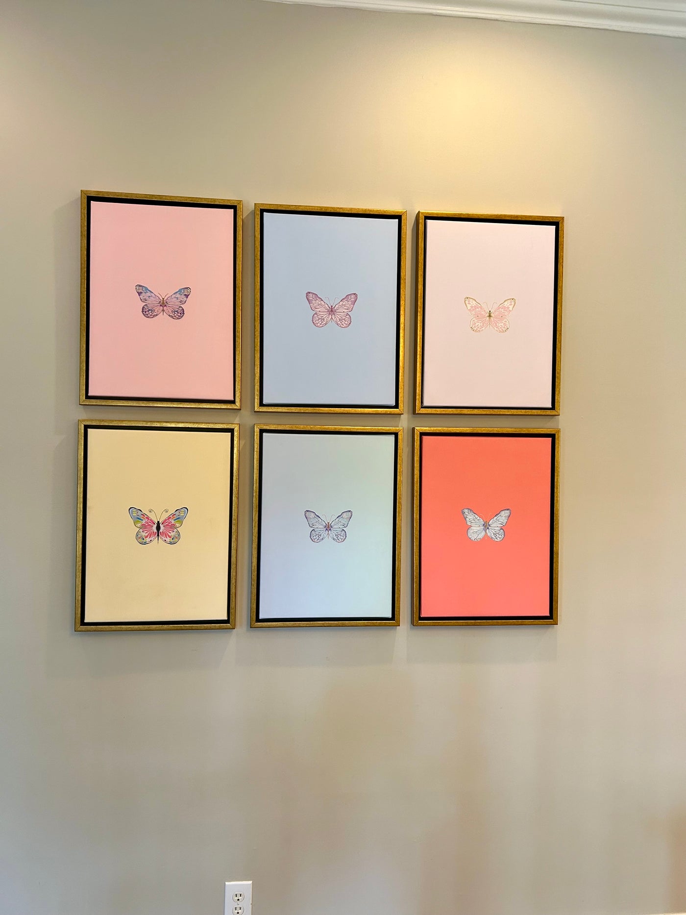 Set of 6 Color Block Butterflies