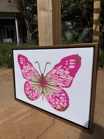Sample SALE “Hot Pink Butterfly with Green Accent”