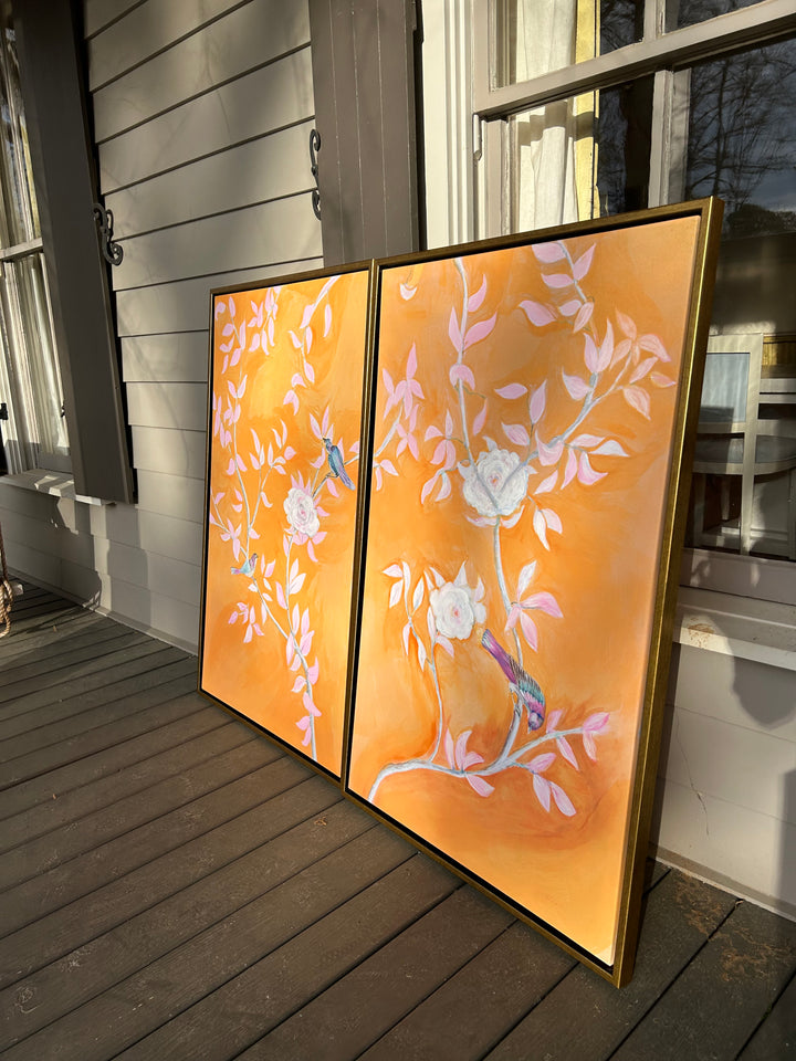 Chinoiserie Garden in Orange” – MKDecker Designs