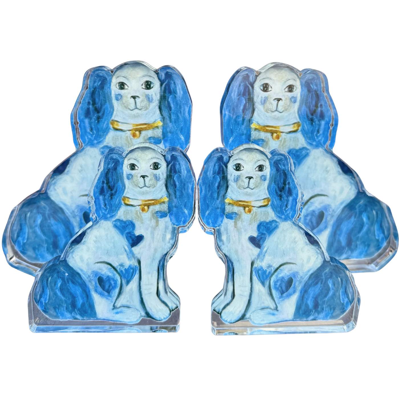 Pre Order “Set of 2 For the Love of Dogs in Blue” Acrylic Shelfie