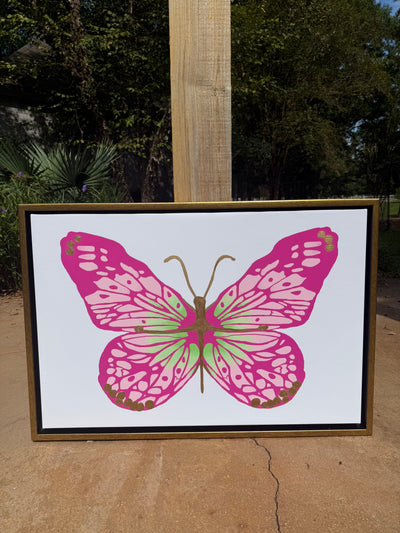 Sample SALE “Hot Pink Butterfly with Green Accent”