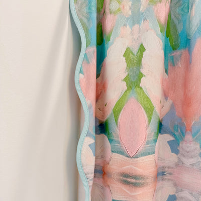 “Mint Tulip” Scalloped Shower Curtain