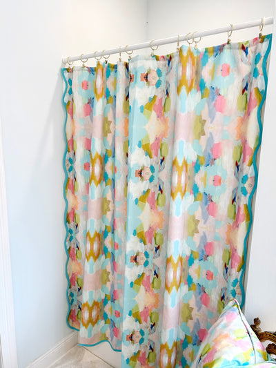 “Spring Fever” Scalloped Shower Curtain