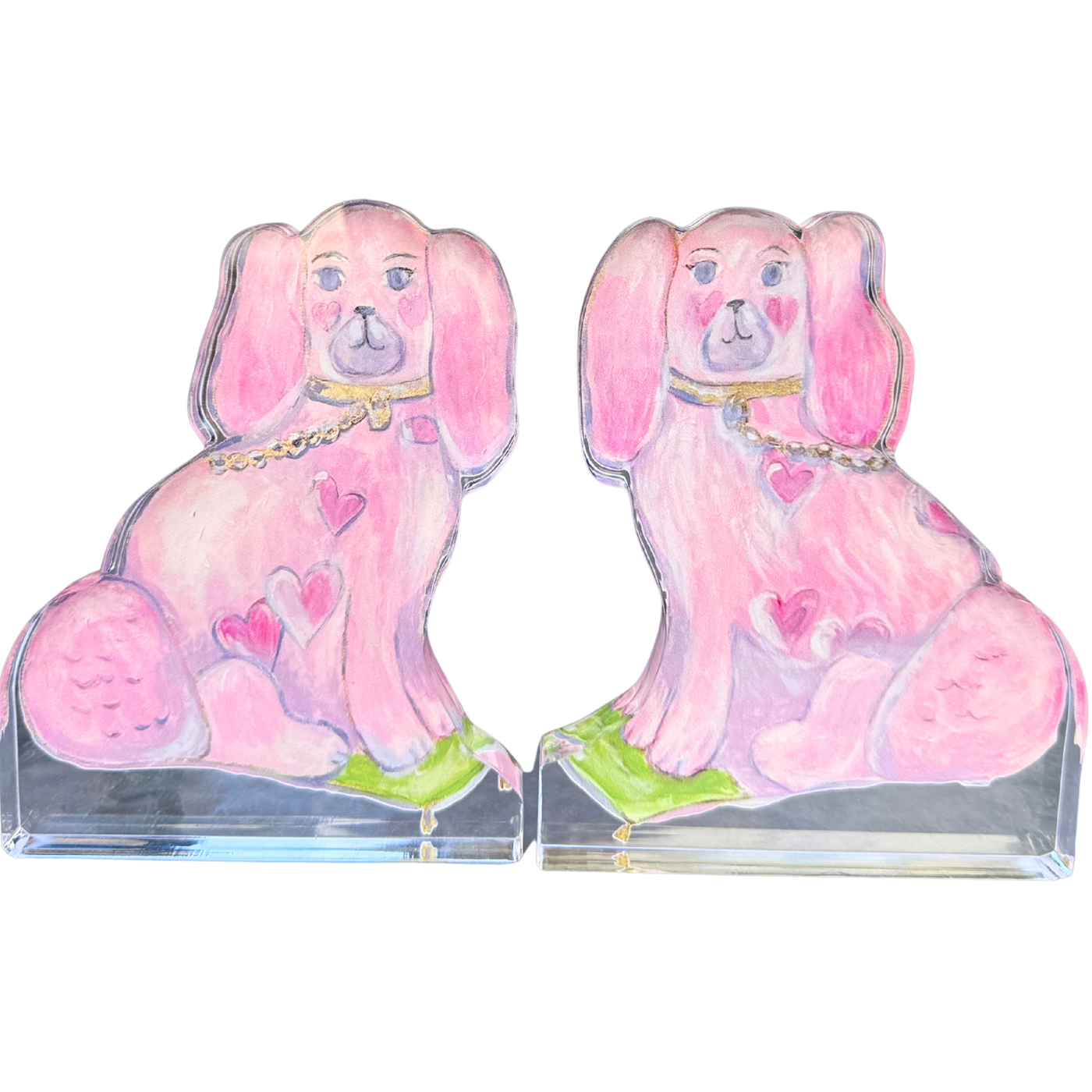 Pre Order “Set of 2 For the Love of Dogs in Pink” Acrylic Shelfie