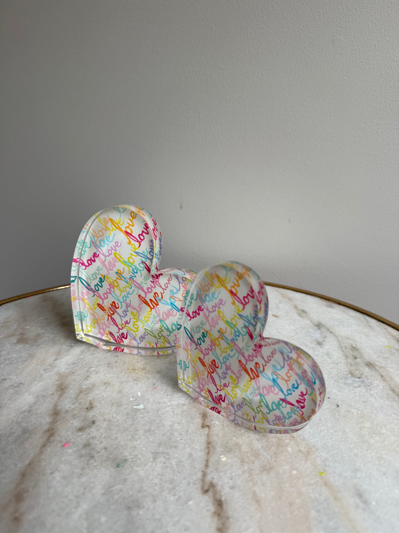Seconds Sale “Sideways Heart with Love” Acrylic Shelfie