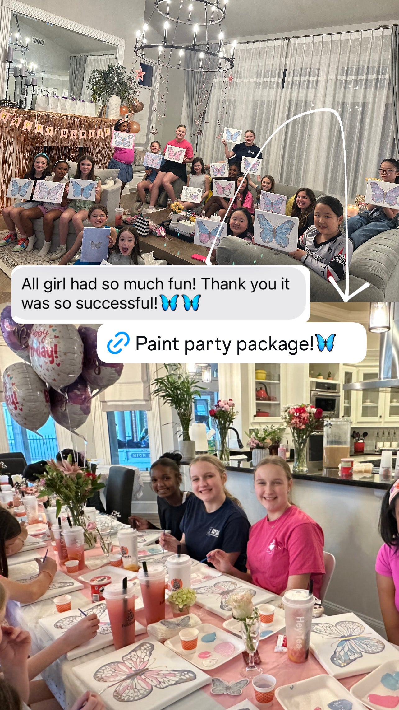 Butterfly Paint Party Package