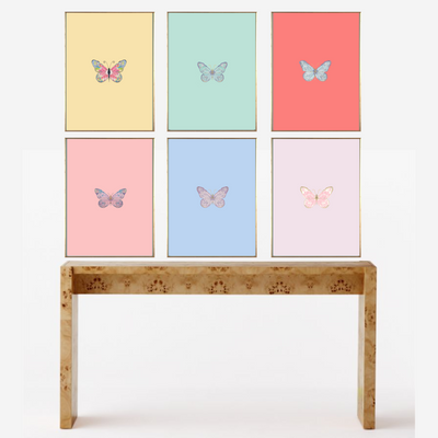 Set of 6 Color Block Butterflies